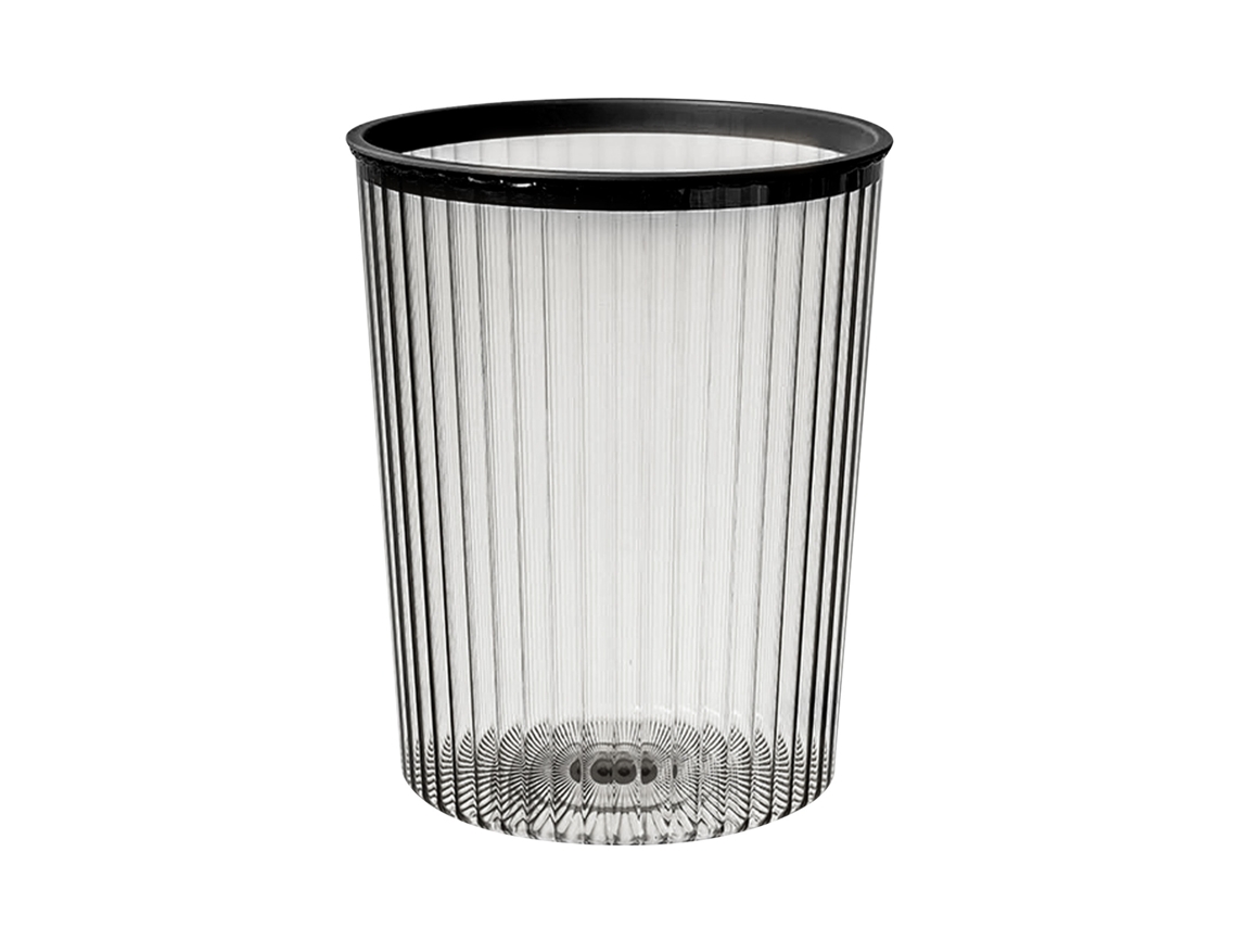 Bote de Lixo Transparente de Grande Capacidade com Design Elegante para Casa Preto