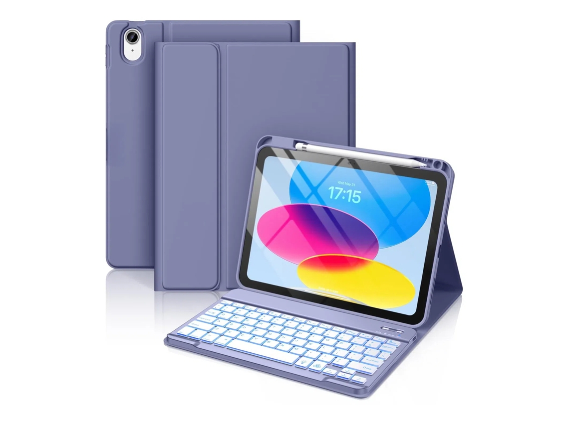 Capa Teclado Bluetooth Czhhmart Para Ipad 10th 10.9 (2022) Polegadas, Con Teclado Retroiluminado Magnético (rojo)