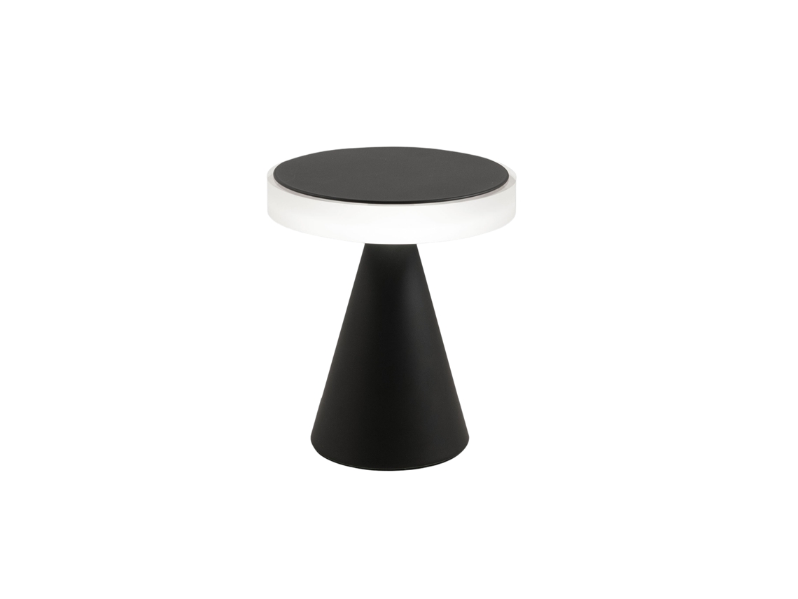 Candeeiro de Mesa Led FABAS LUCE Neutra 8w 750lm 3000k, Estrutura em Metal e Metacrilato com Regulação Tátil, na Cor Preta Marca FABAS LUCE