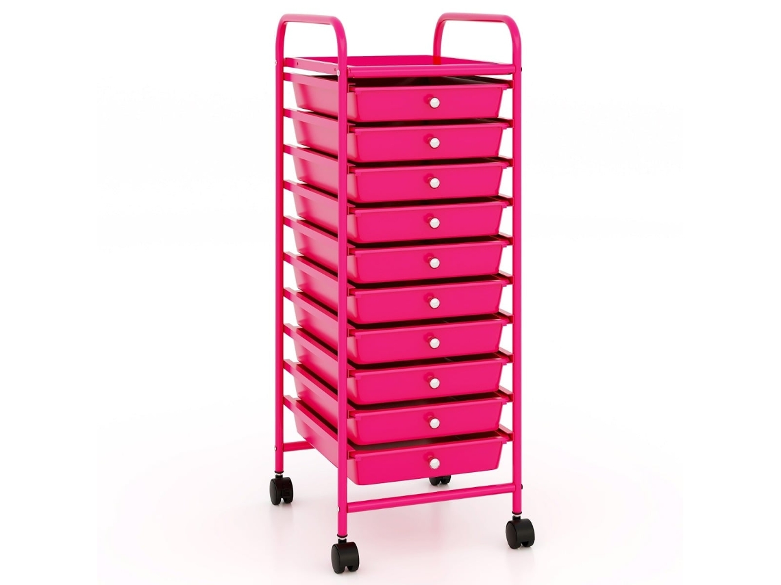 Tipo de Produto: Carrinho de Armazenamento com 10 Gavetas Rosa Choque 33x37x86 Cm NORTHIX