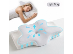 Almofada Corretiva Cervical, Sono Confortável, Formato Ergonómico em Espuma Viscoelástica Cinza Claro CZHHMART
