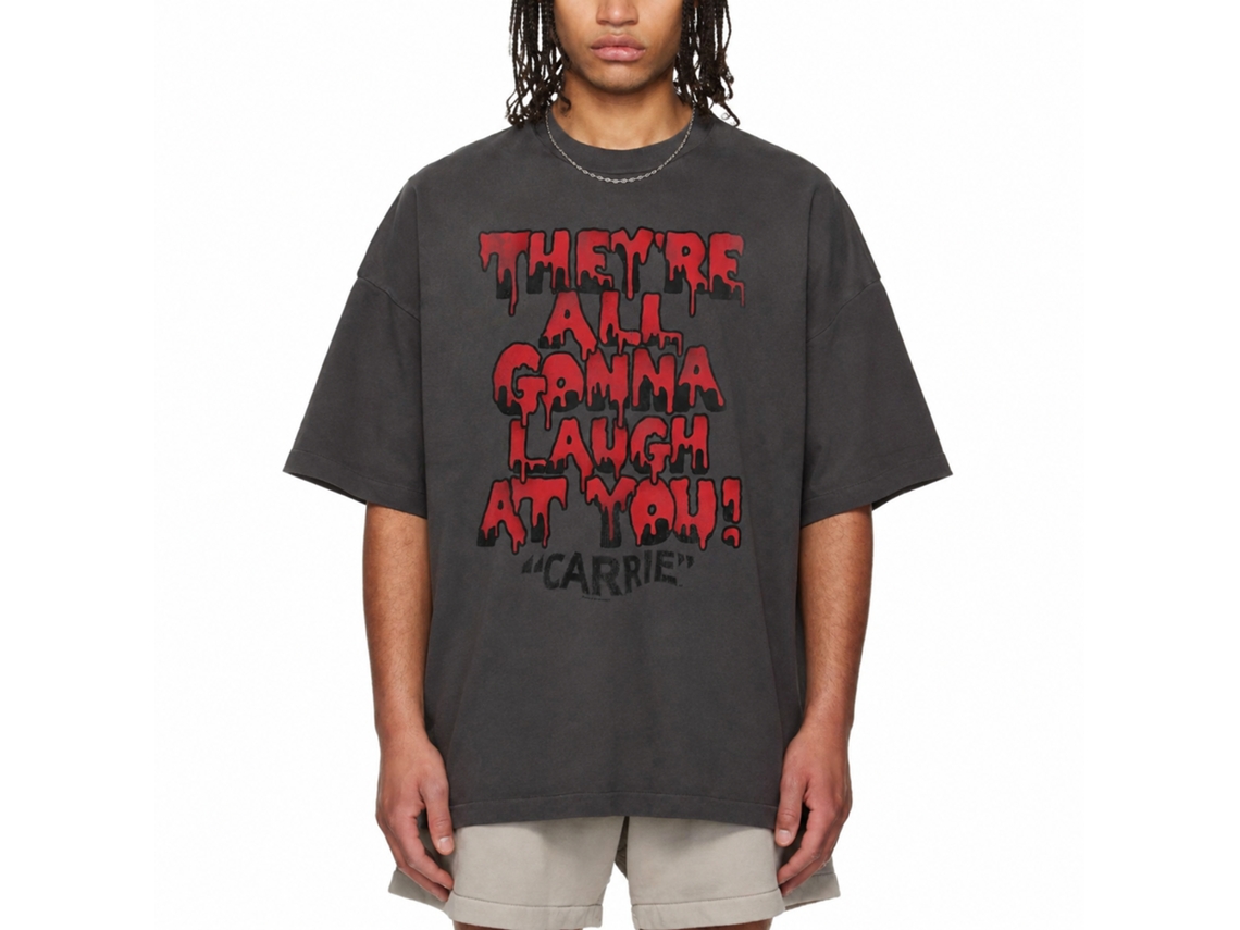 Rockinstone Carrie Gonna Laugh Solid Smoke Adult T-shirt Size:xl