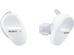 Auriculares Bluetooth True Wireless SONY WFSP800NB (In Ear - Microfone - Branco) — Auriculares com cancelamento de ruído verdadeiramente sem fios para desporto. Conetividade Bluetooth estável. Classificação IP55 para utilização externa e limpeza fácil. Até 18H autonomia da bateria c/ caixa de carregamento e carga rápida