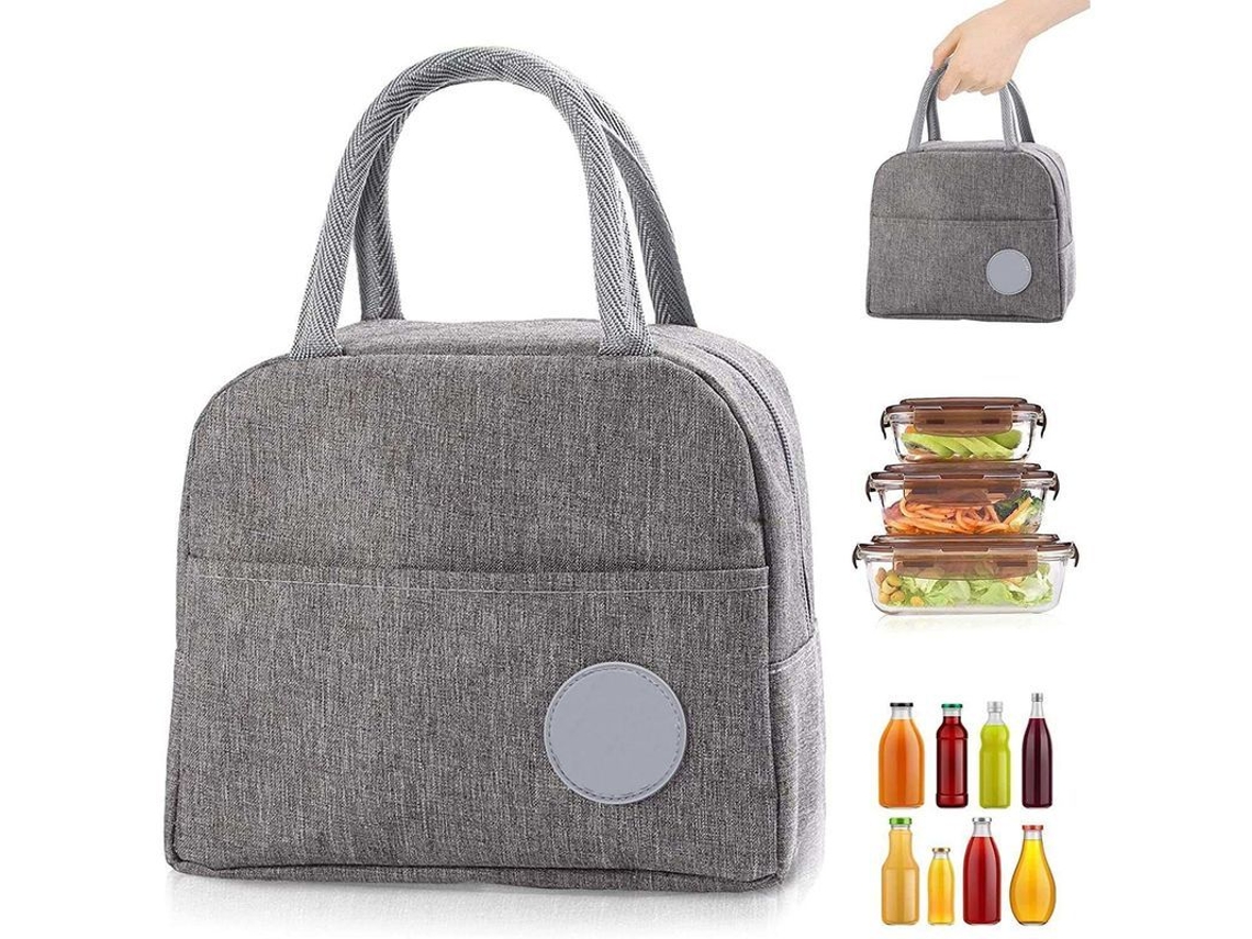 Bolsa de Lanche Térmica Nova LINE pequena, isolante, cinza