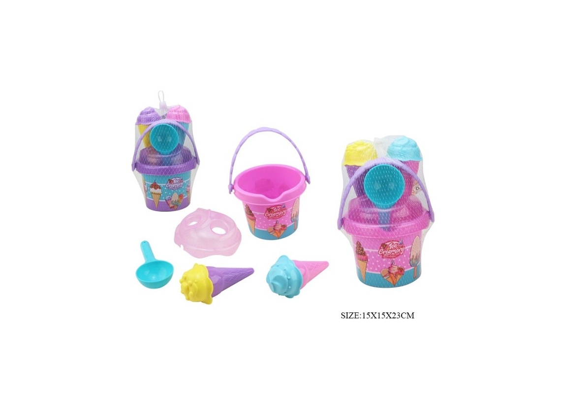 Conjunto De Balde Marbueno Com Acessórios Roxo 22x15 Cm Praia