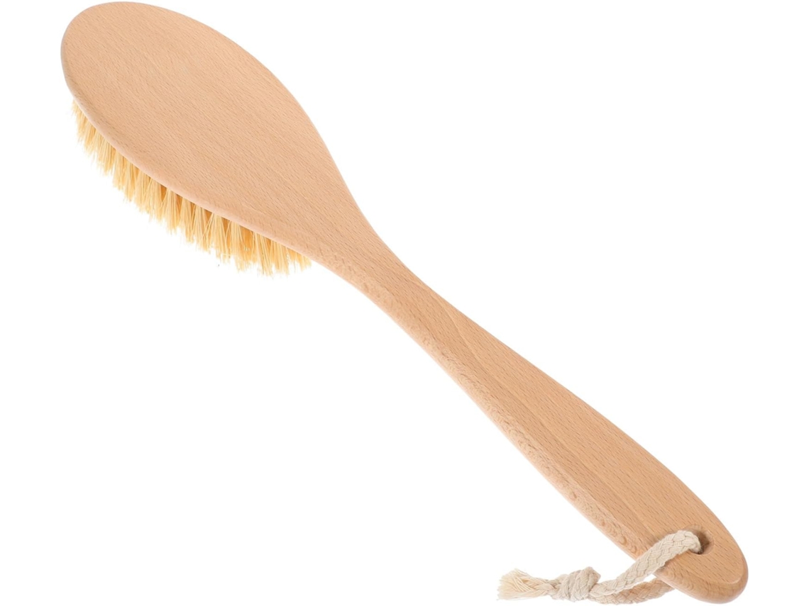 Escova De Costas Sewroro Com Cabo Longo, Feita De Madeira Faia E Fibras Vegetais Naturais, Escova Esfoliante Rígida Para