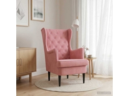 Vidaxl Poltrona Rosa Veludo