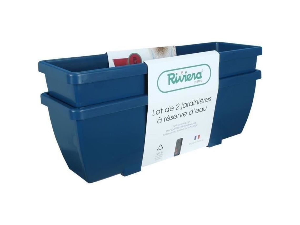 Floreira em EVA - Conjunto de 2 vasos de flores - Plástico - 57 cm - RIVIERA Azul
