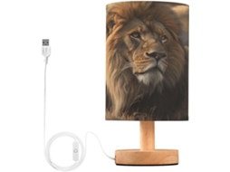 Abajur De Cabeceira Fofo Em Formato Leão Para Quarto, Luminária De Cabeceira Led, Luminária De Leitura Com Portas Usb E