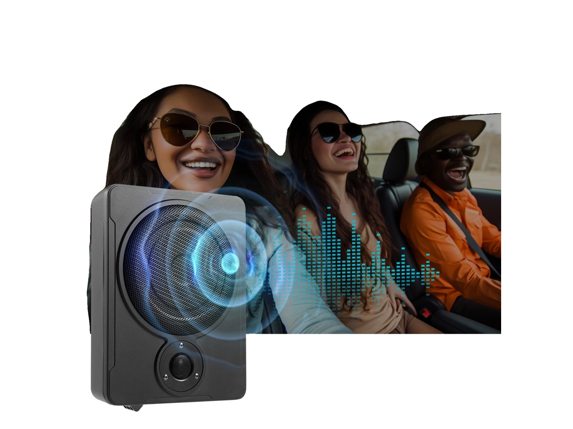 Subwoofer para carro, design Sob O Assento, desempenho de graves potente, 8''