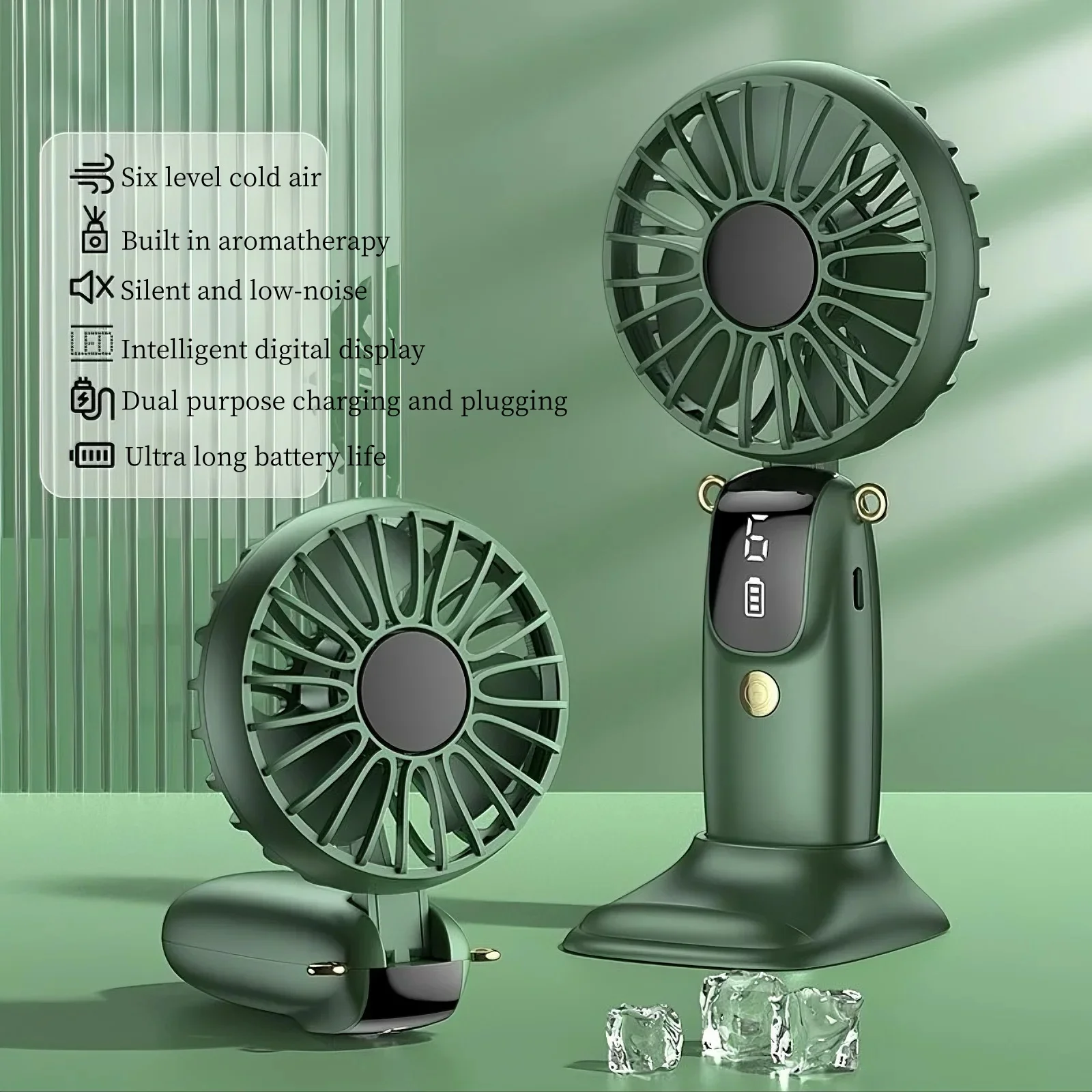 Mini Ventilador Portátil/ventilador De Pescoço, Bateria Recarregável Via Usb
