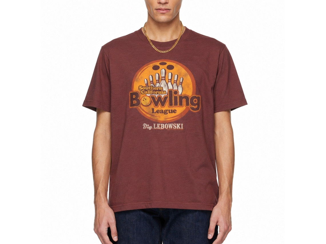 Rockinstone The Big Lebowski Socal Bowling League Heather Vintage Maroon Adult T-shirt Size:xxl
