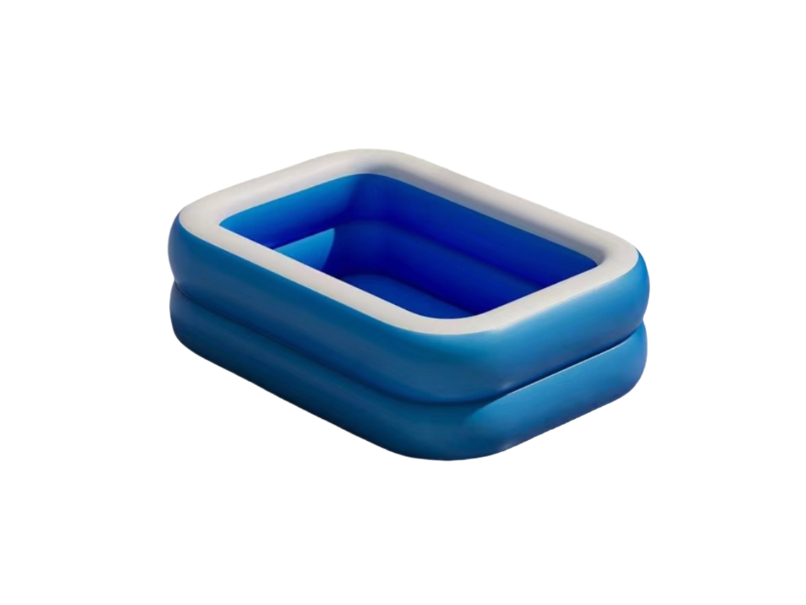 Piscina Familiar Retangular Azul | Piscina Inflável Para Crianças Em Pvc, Reforçada Para Utilização, Na Casa E No Exterior.