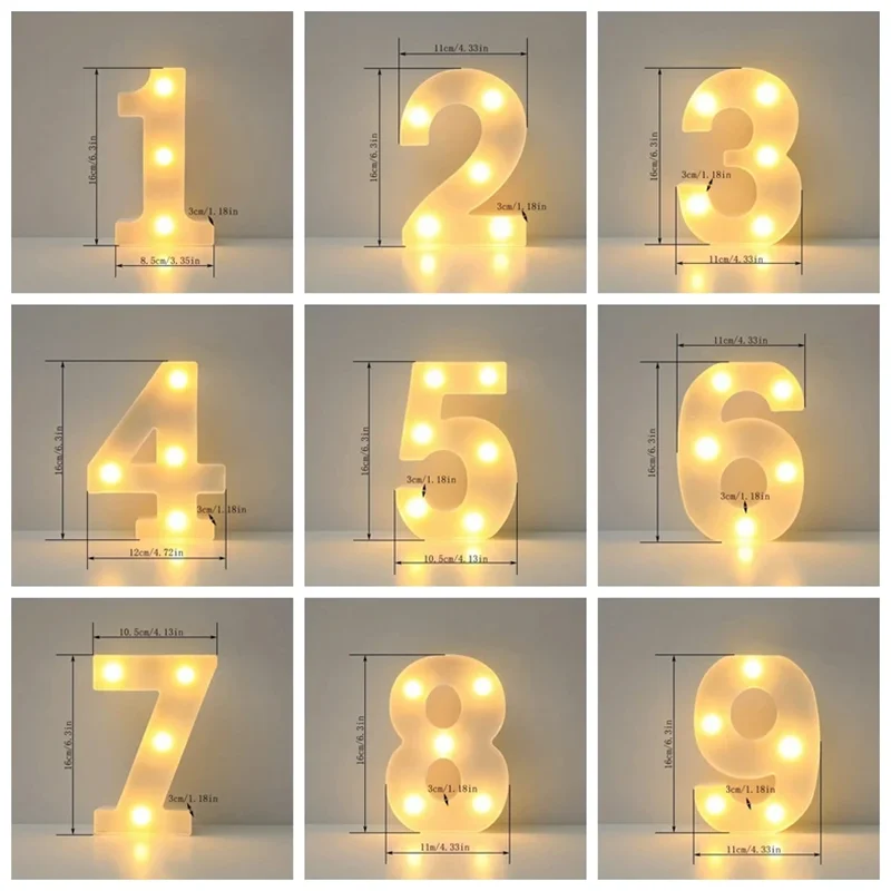 (2) Luzes De Néon Digitais De 6,3 Polegadas, Para Casamentos, Aniversários E Decorações De Feriados.