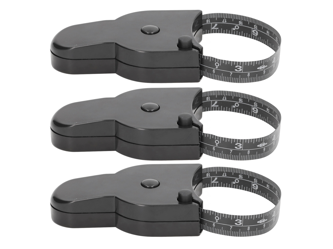 Conjunto De 3 Mini Fitas Métricas Portáteis Pretas Para Medir Cintura E Corpo Em Centímetros E Polegadas