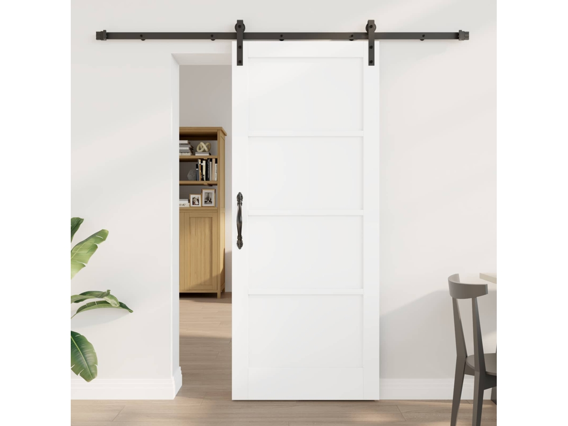 Vidaxl Porta Deslizante Branco 83 X 202 Cm Madeira De Pinho Maciça