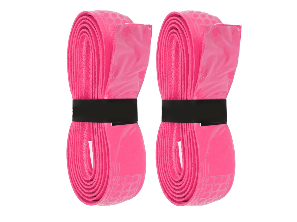2 Pcs Fita De Grip Para Raquete De Tênis E Badminton Espessa Absorve Suor Com Textura Antiderrapante Rosa