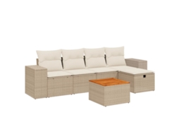 Garden Sofa Set, Garden Sofa Sets Vidaxl Bege Rattan / Vime (n/a)