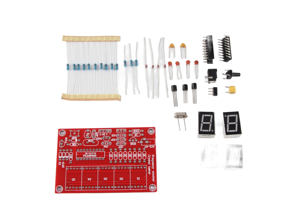 Yuru módulo Kit Medidor de Frequência Oscilador Cristal 1hz 50mhz com Display Tubo Digital 5 Dígitos Vermelho