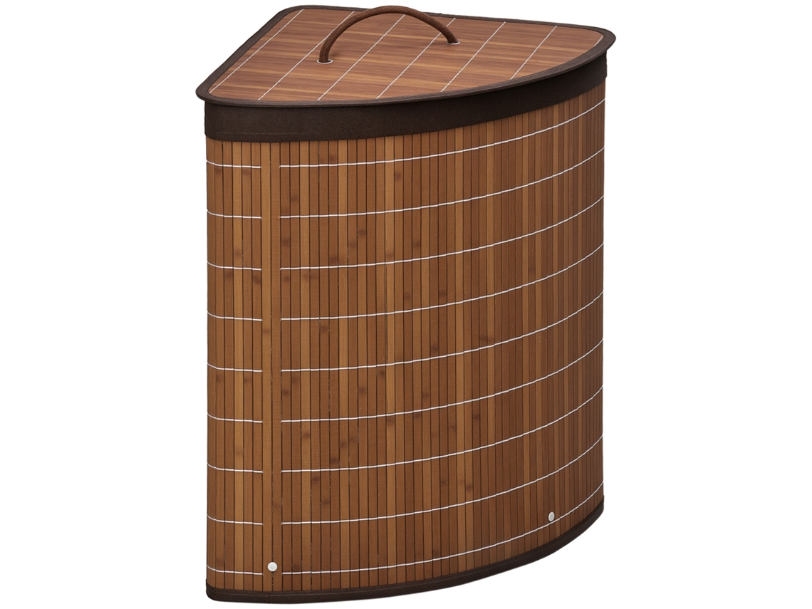 Cesto para Roupas Sujas de Bambu 55l-cesta para Roupa em Forma de Leque 38x38x57cm Marrom BTFORUS