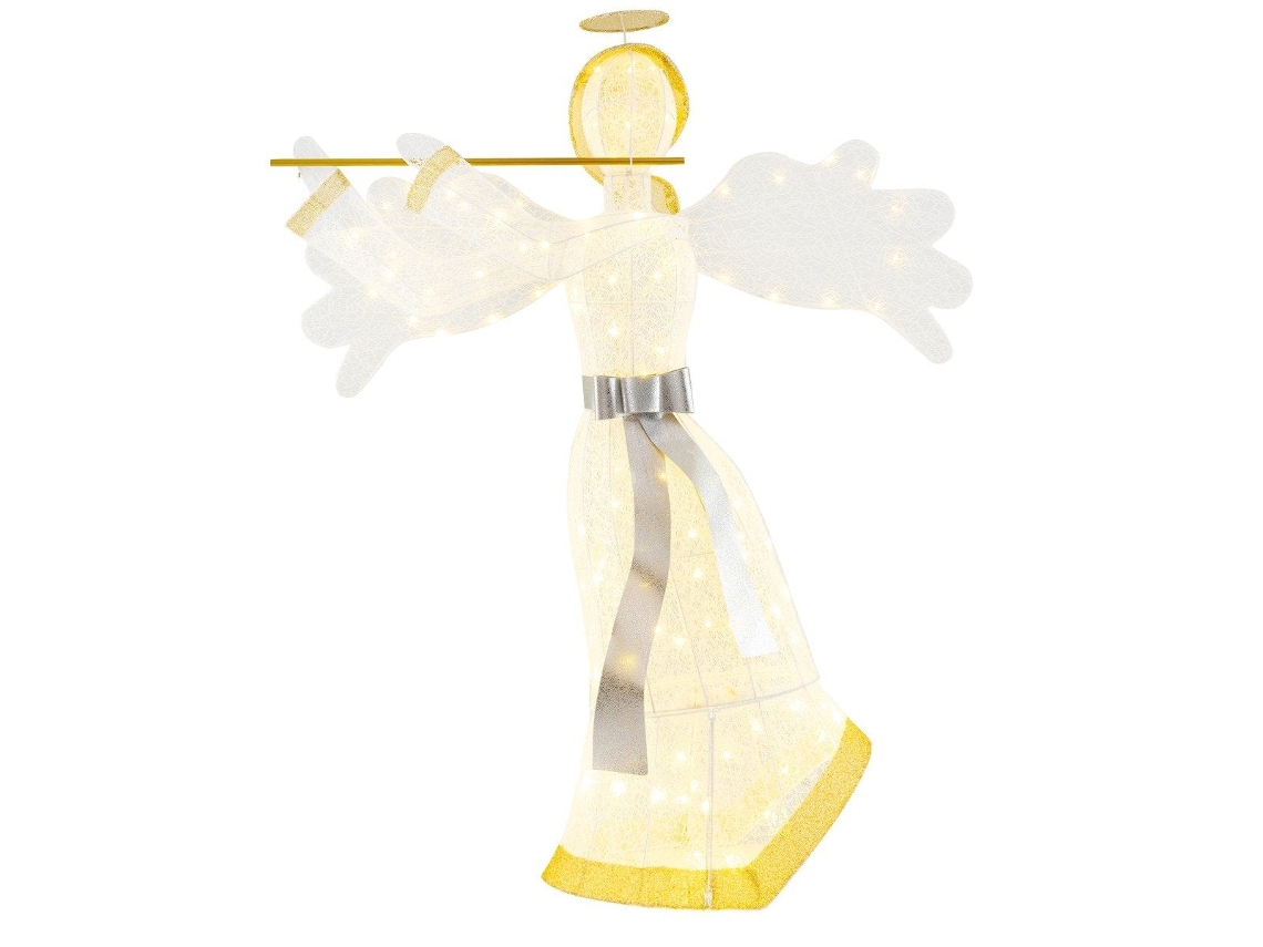 Anjo de Natal Iluminado 150 Cm Metal Resistente Às Intempéries 100 Leds Branco Quente 220 240 V 5 M Cabo NORTHIX