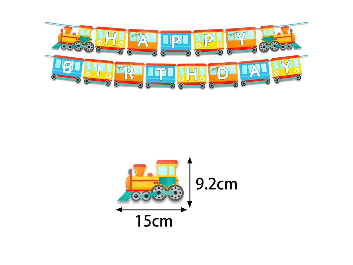 Acessórios de decoração de aniversário com bolas de festa Tema Trem BRILVIBERA (2024)