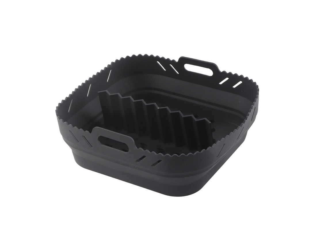 Revestimento De Silicone Para Air Fryer Com Alça, Reutilizável E Resistente Ao Calor, Forma Redonda Para Fritadeira Sem Óleo