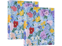 Pasta Escolar Blue Flowers 1 2-polegadas, 3-argolas Com Bolsos Internos, Pacote Com 1 2-pasta Escritório