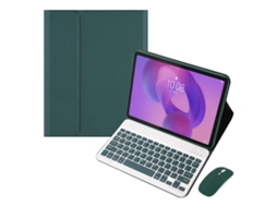 Capa Para Lenovo Tab K11 Gen 2 (11") 2025, Com Teclado Inteligente Removível, Fina Em Pele.rato Carregamento Modo Duplo Verde Escuro Hexinyigjly