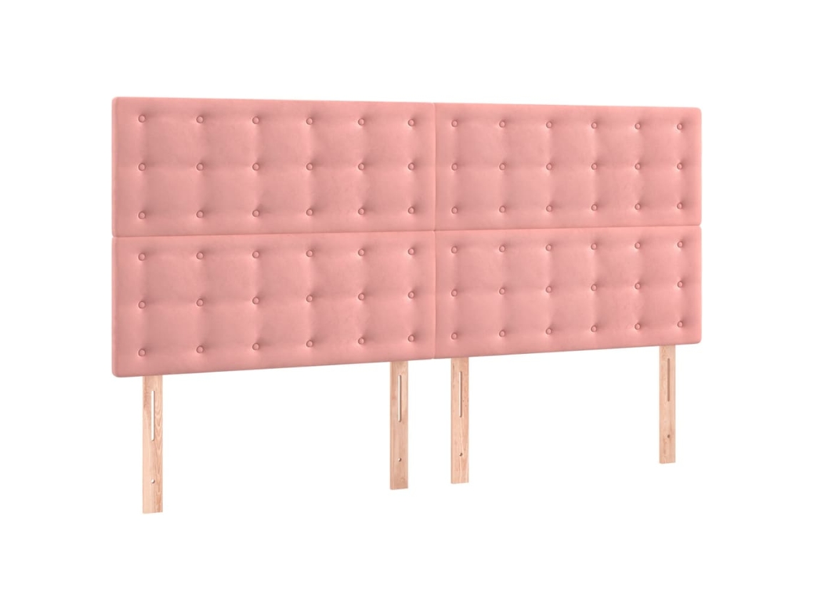 Conjunto 1 Cabeceira Vidaxl Cor-de-rosa Veludo (160 X 5 X 128 Cm)