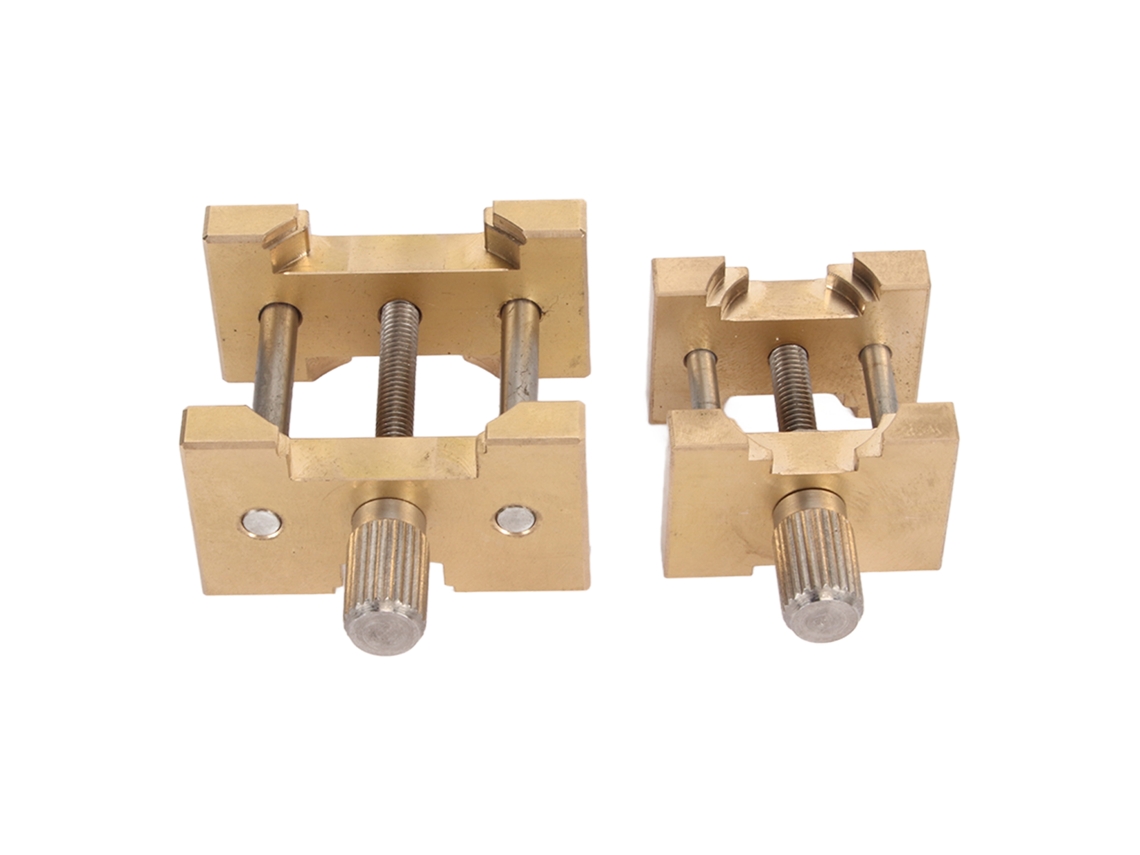 2pcs Suporte Ajustável de Movimento de Relógio de Cobre com Base e Caixa para Reparo