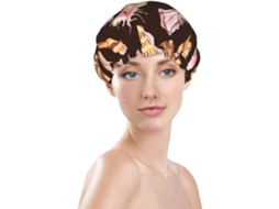 Touca De Banho Feminina, Reutilizável, Impermeável, Dupla Camada, Com Elástico, Para Cabelos Longos, Com Estampa De