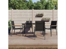 Vidaxl 5 Pcs Conjunto De Jantar Para Jardim Textilene E Aço Preto