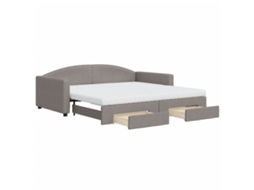 Sofá cama com Gavetão e Gavetas 100x200 Cm Tecido Cinzento Acastanhado MAISON EXCLUSIVE