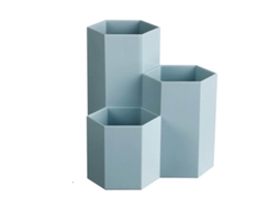 Porta Lápis Hexagonal com 3 Compartimentos | S/MARCA