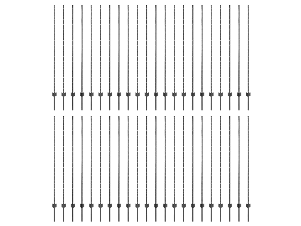 Conjunto 44 Poste De Jardim Vidaxl Cinzento Aço (200 Cm)