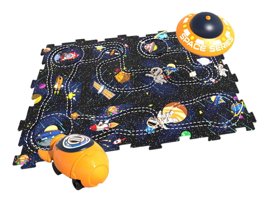 Conjunto De Quebra Cabeças Com Tema Espacial, 12 Peças Slowmoose