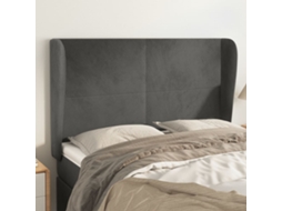 Cabecero con Alas de Terciopelo 147x23x118/128 Cm Gris Oscuro