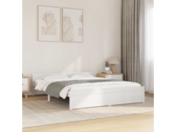Vidaxl Estrutura De Cama Casal 135x190 Cm Madeira Maciça Branco