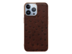 Capa Para Iphone 14 Pro Em Couro Bovino E Tpu Com Proteção Da Câmara