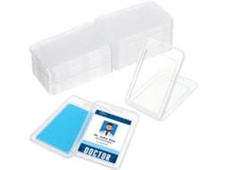 Porta Crachás Merryhapy Design Prático E Fácil De Transportar, 20 Unidades Em Plástico Transparente, Ideal Ocasiões
