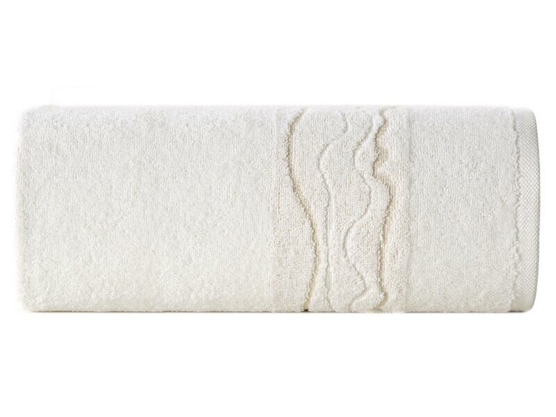Toalha Karin Com Borda E Fio Brilhante, 30x50, Creme