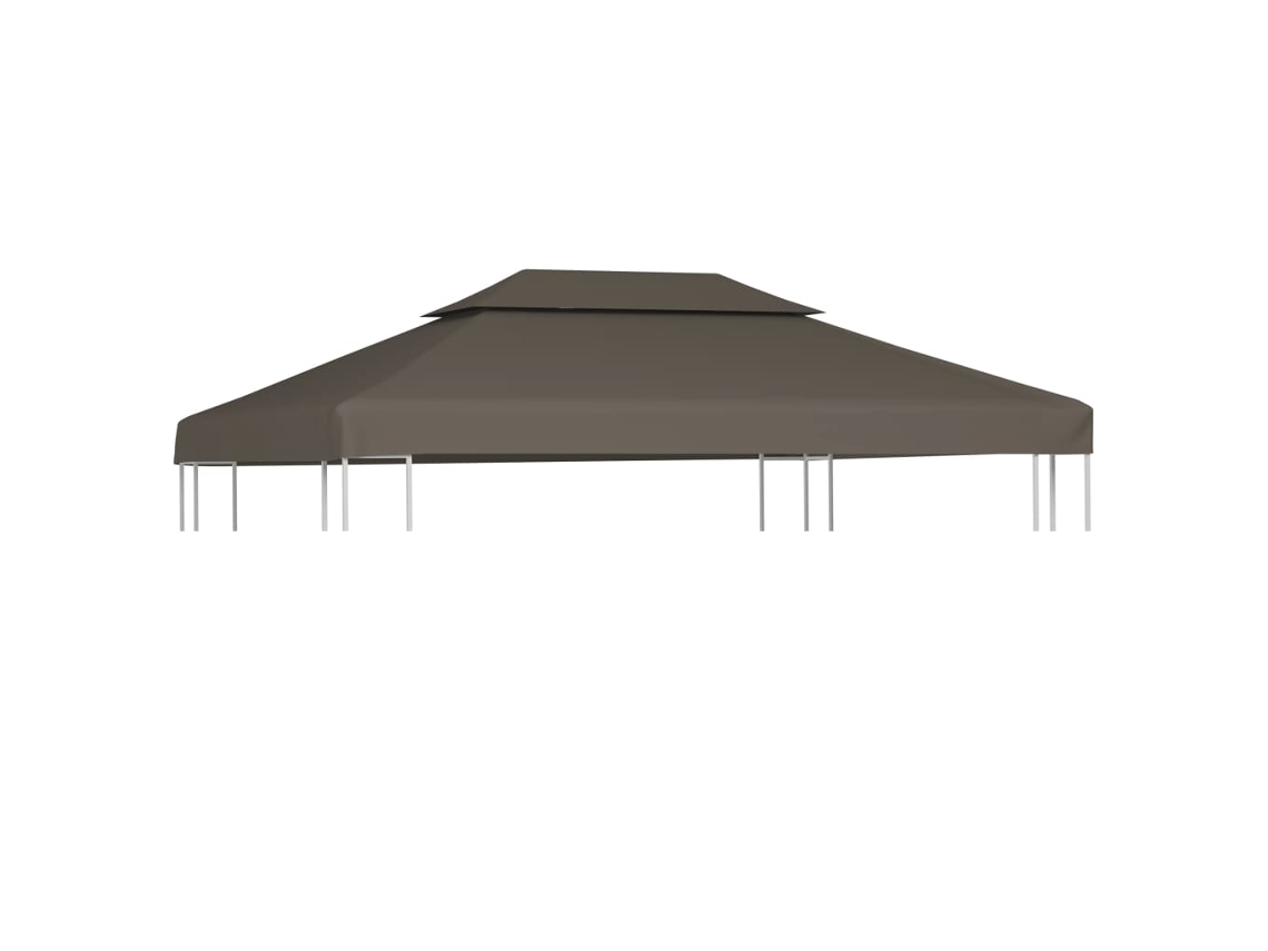 Vidaxl Cobertura Gazebo C/ 2 Camadas 310 G/m² 4x3 M Cinza-acastanhado