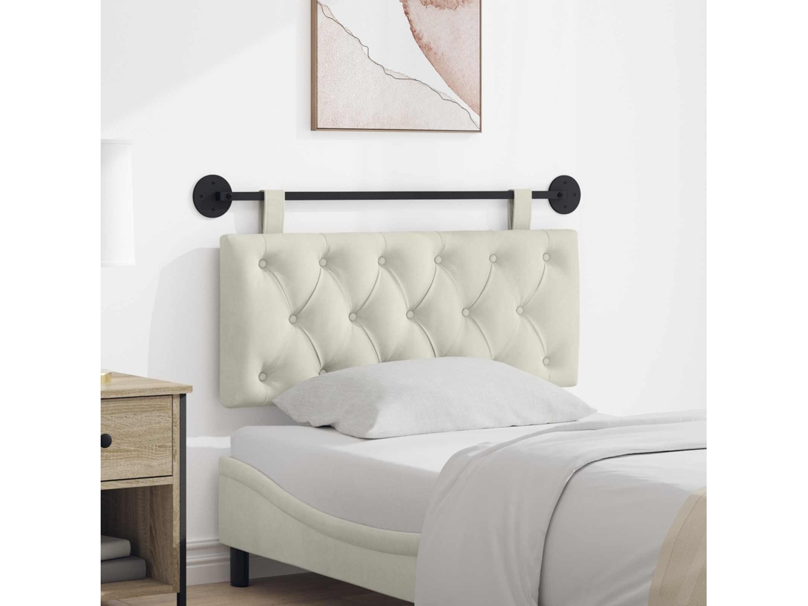 Vidaxl Cabeceira Suspensa Creme Veludo