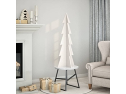 Vidaxl Árvore De Natal Decorativa 112cm Madeira De Pinho Maciça Branco