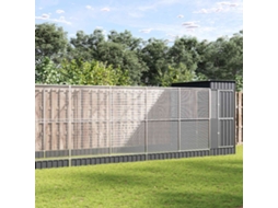 Vidaxl Aviário Com Extensão 1244x203x216 Cm Aço Prateado