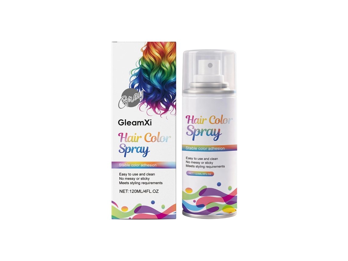 Gleamxi Tinta Temporária para Cabelo Prata Cinza, Efeito Brilhante e Estilo Fashion LAXISCREED