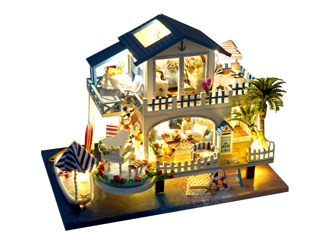 Kit Casinha de Boneca Miniatura com Luzes Tc13 Presente