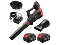 Soprador de Folhas Sem Fios 18v com 2 Baterias 4.0ah e Carregador Preto S/MARCA