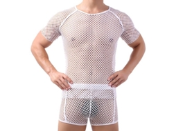 Camisola De Treino Para Homens - Tank Top - Transparência - Tecido De Malha - Corte Curto - Cintura Alta - Camisola De Treino - Material Leve - T-shir
